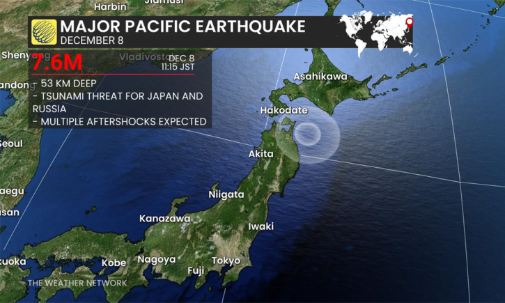 জাপানে ৭.৬ মাত্রার ভূমিকম্প, সুনামি সতর্কতা জারি