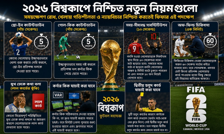 ২০২৬ বিশ্বকাপে আসছে একগুচ্ছ নতুন নিয়ম