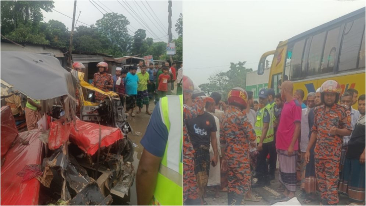 ভাঙ্গায় মাহিন্দ্রা-বাসের মুখোমুখি সংঘর্ষে প্রাণ গেল ৪ জনের ভাঙ্গায় মাহিন্দ্রা-বাসের মুখোমুখি সংঘর্ষে প্রাণ গেল ৪ জনের