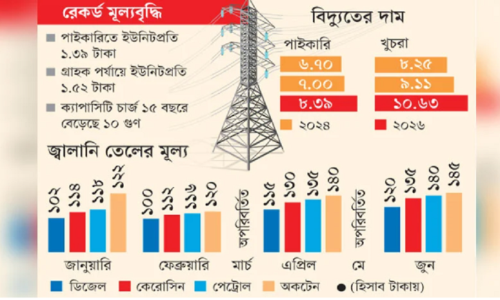 বিদ্যুতের দাম বাড়ায় প্রভাব পড়বে যেসব ক্ষেত্রে
