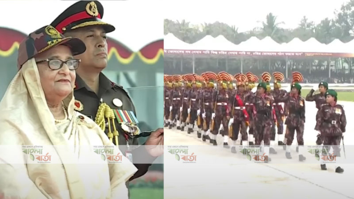 বিজিবি দিবস: পিলখানায় কুচকাওয়াজ অনুষ্ঠানে প্রধানমন্ত্রী